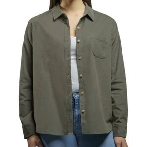 Womens Jachs Girlfriend Mini Corduroy Button Up Shirt NWT